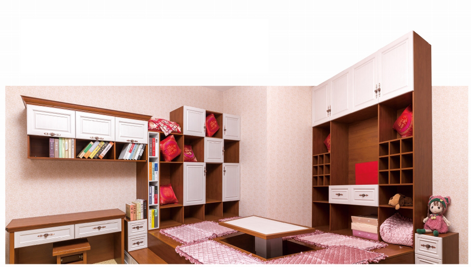 全鋁榻榻米-02（風格：中式；顏色：暖白黃花梨）