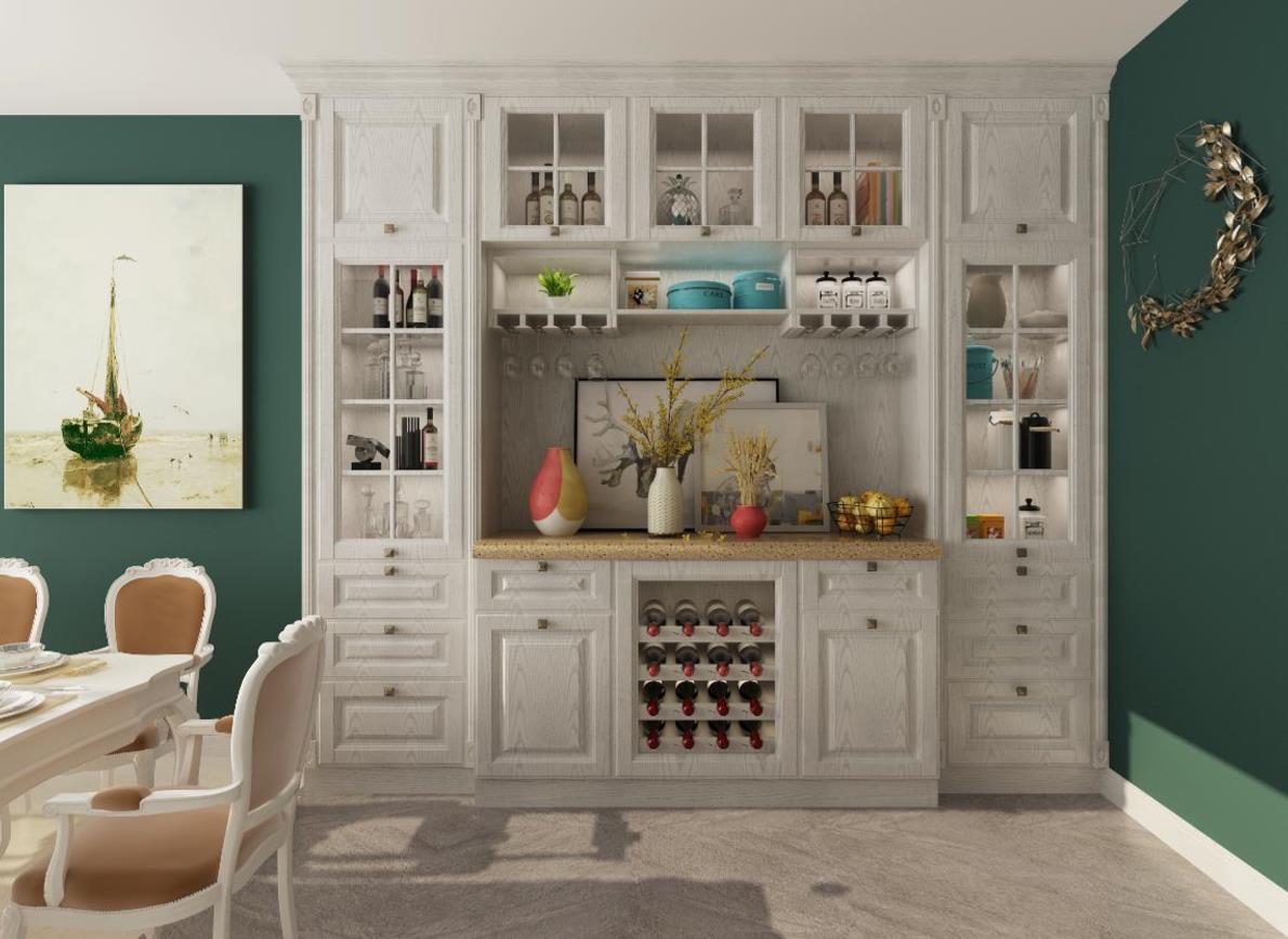 全鋁酒柜-01（風(fēng)格：簡歐；顏色：白橡）