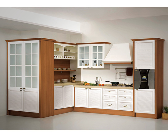 全鋁櫥柜-02（風(fēng)格：簡歐；顏色：白橡黃花梨）