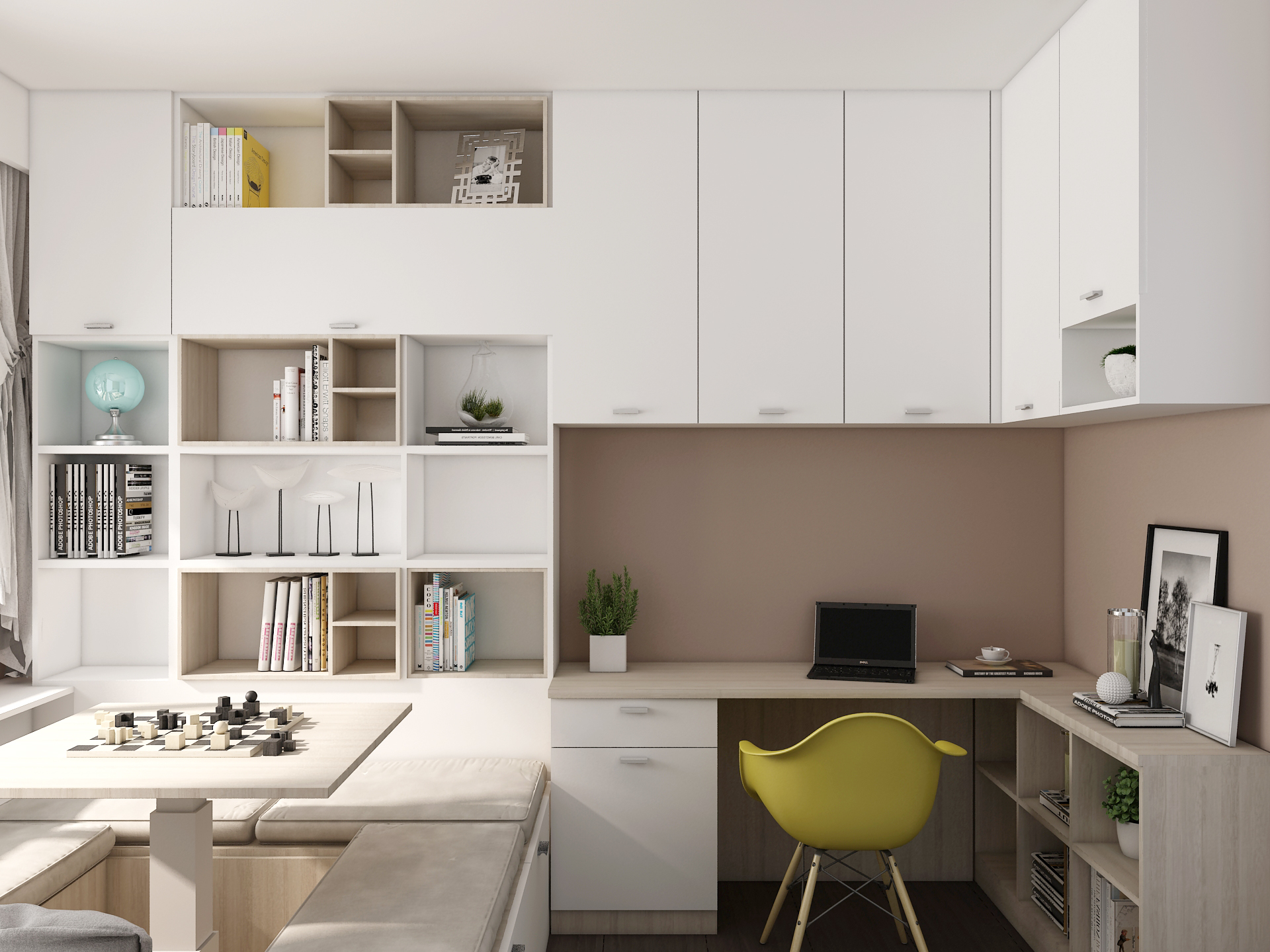 全鋁榻榻米-01（風(fēng)格：現(xiàn)代；顏色：暖白橡木）